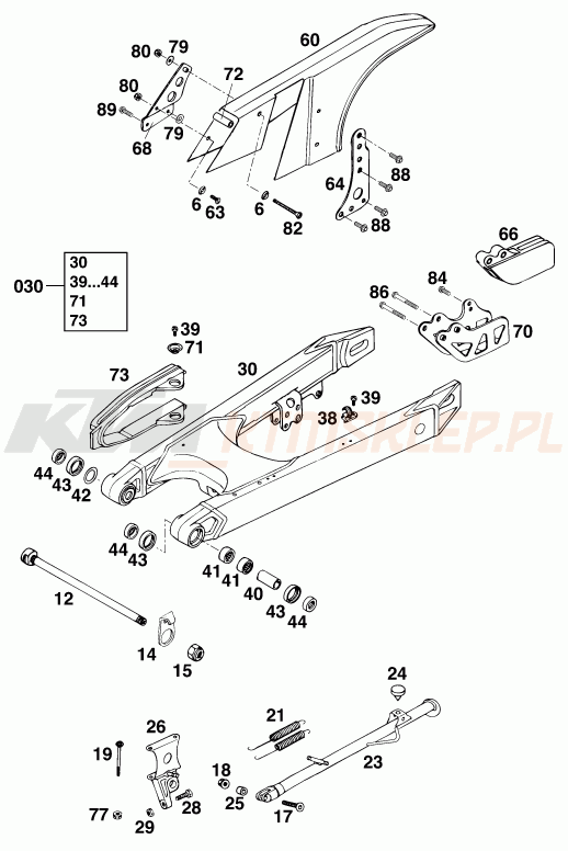 Schemat "wahacz" do KTM 125 EXC M/Ö