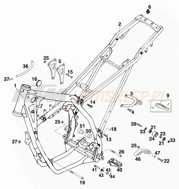 Schemat "rama" do KTM 125 STING/80