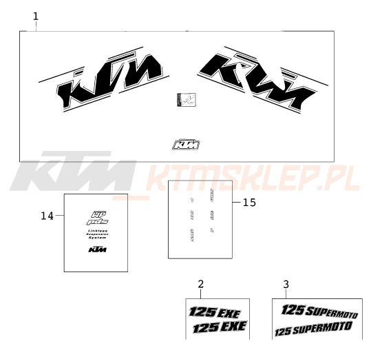 Schemat "naklejki" do KTM 125 SUPERMOTO 80