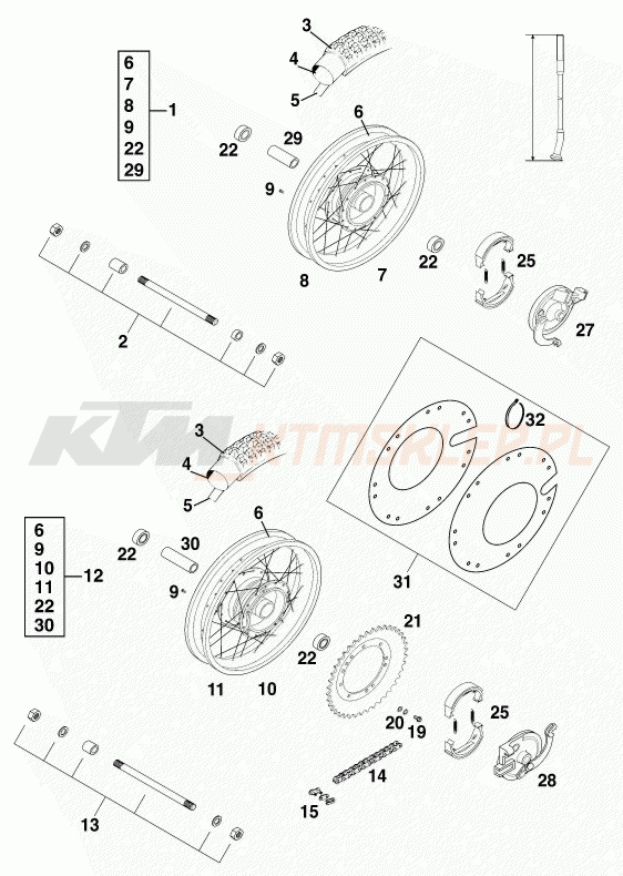 Schemat "koło przód" do KTM 50 SX PRO SENIOR
