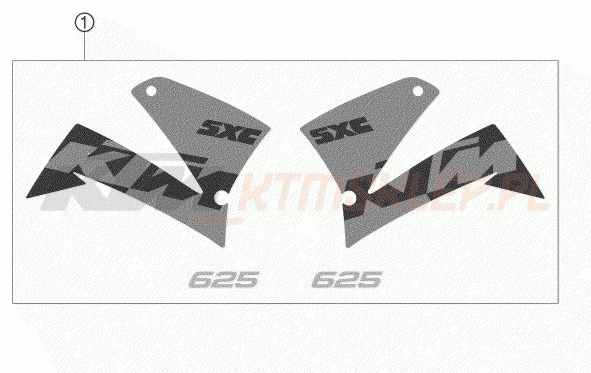 Schemat "naklejki" do KTM 625 SXC