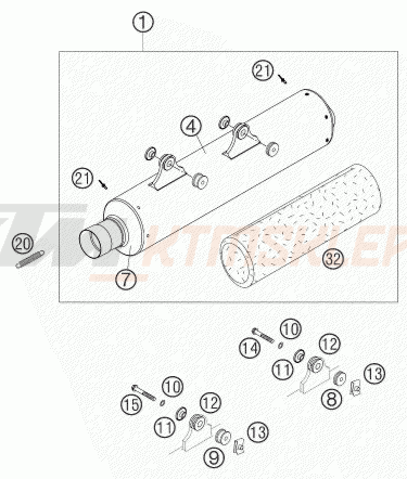 Schemat "układ wydechowy" do KTM 450 SMR