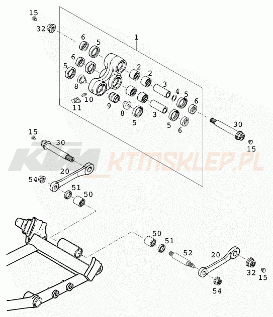 Schemat "PRO LEVER LINKING" do KTM 620 EGS 37KW 20LT ROT