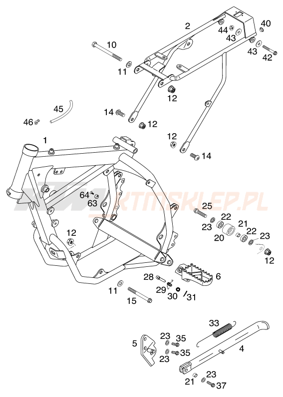 Schemat "rama" do KTM 65 SX