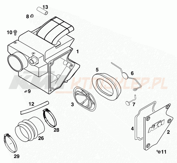 Schemat "filtr powietrza" do KTM 620 DUKE-E 37KW