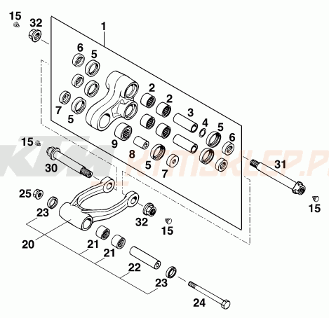 Schemat "PRO LEVER LINKING" do KTM 125 SX
