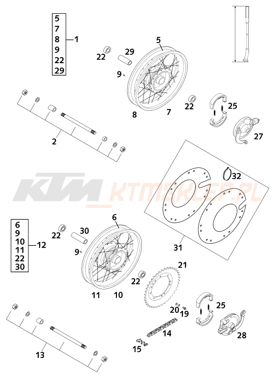 Schemat "koło przód" do KTM 50 SX PRO SENIOR LC