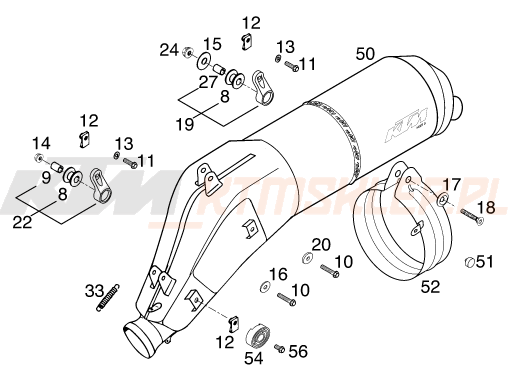 Schemat "MAIN SILENCER" do KTM 400 LC4-E