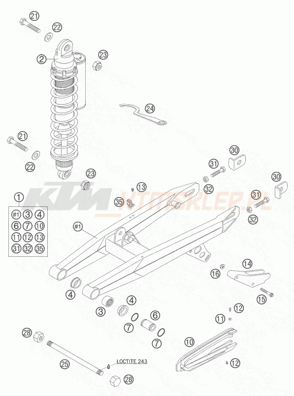 Schemat "wahacz" do KTM 65 SX