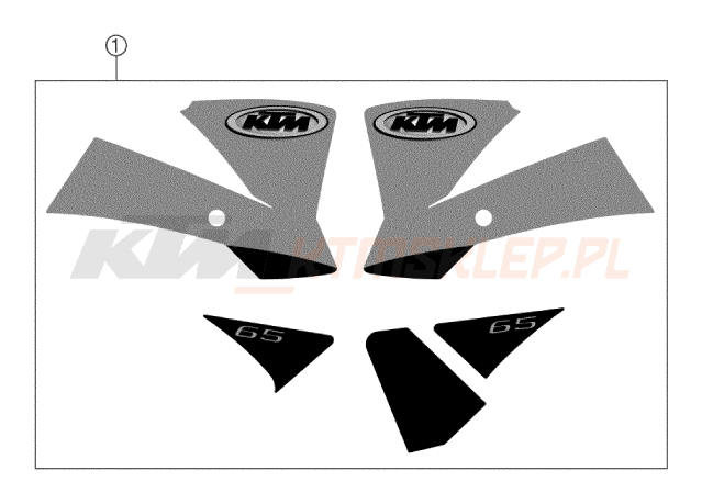 Schemat "naklejki" do KTM 65 SX