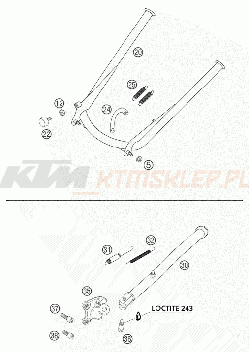 Schemat "stopki postojowe" do KTM 625 SXC