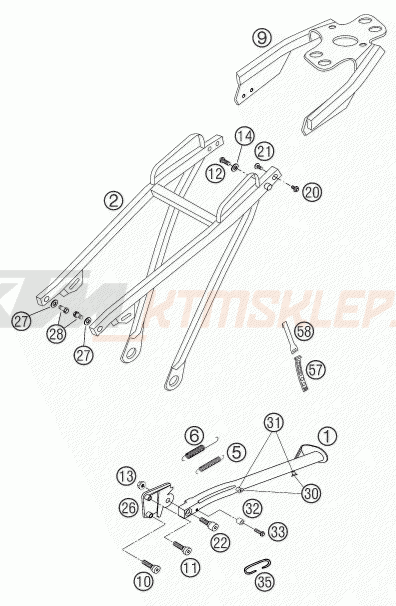 Schemat "SUBFRAME" do KTM 660 RALLYE FACTORY REPL.