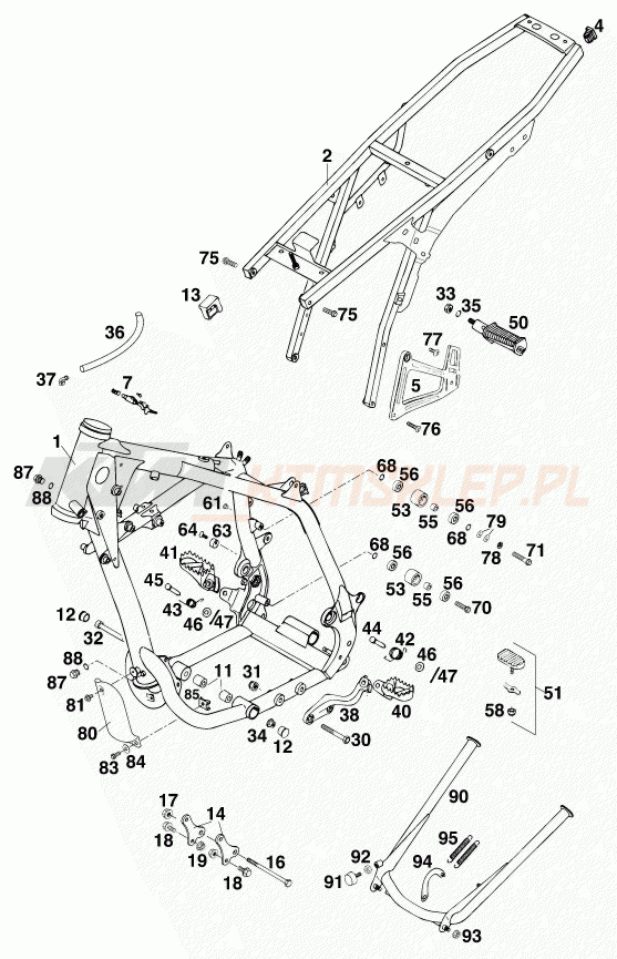 Schemat "rama" do KTM 620 EGS 37KW 20lt BLAU