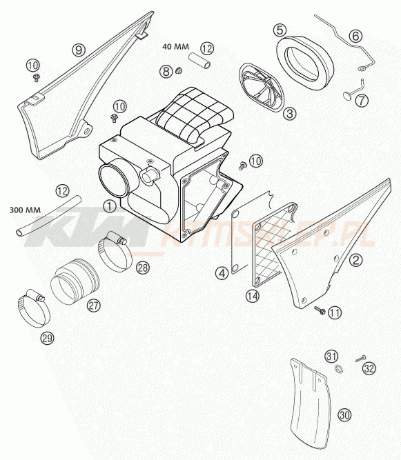 Schemat "filtr powietrza" do KTM 640 ADVENTURE-R