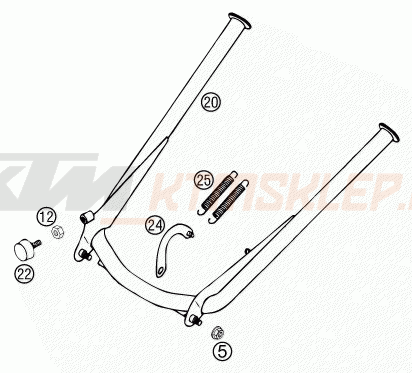 Schemat "stopki postojowe" do KTM 625 SC SUPER-MOTO