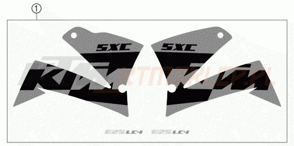 Schemat "naklejki" do KTM 625 SXC