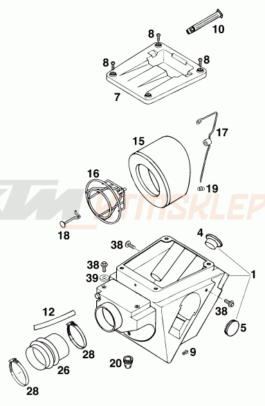 Schemat "filtr powietrza" do KTM 620 DUKE 37KW