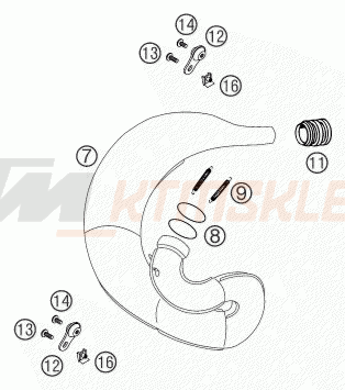 Schemat "układ wydechowy" do KTM 250 SX