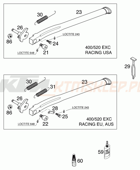 Schemat "stopki postojowe" do KTM 400 EXC RACING