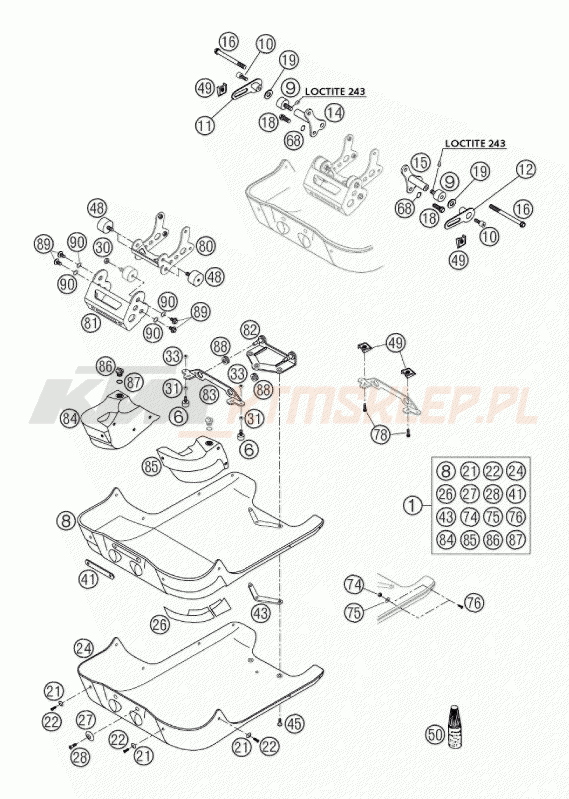 Schemat "osłona silnika" do KTM 660 RALLYE