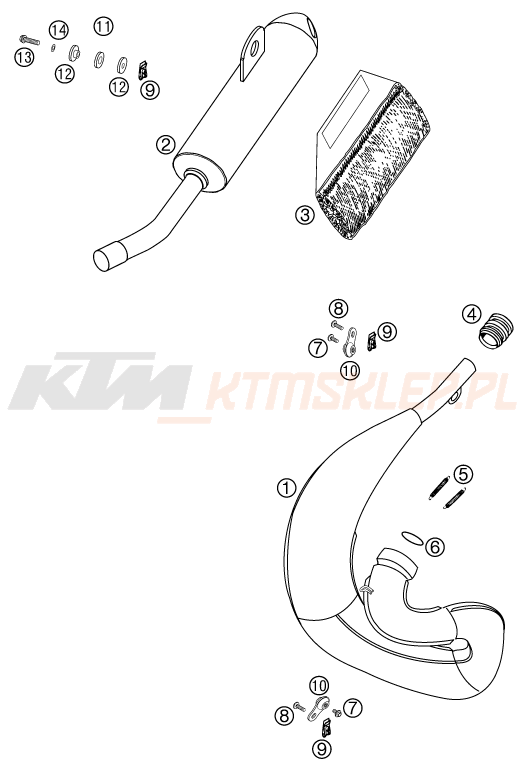 Schemat "układ wydechowy" do KTM 65 SX