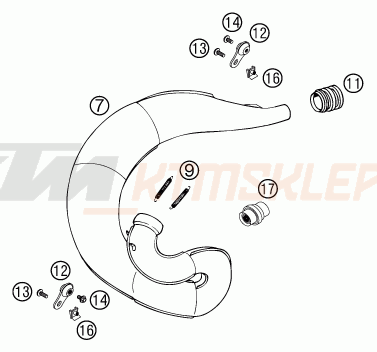 Schemat "układ wydechowy" do KTM 300 EXC SIX-DAYS