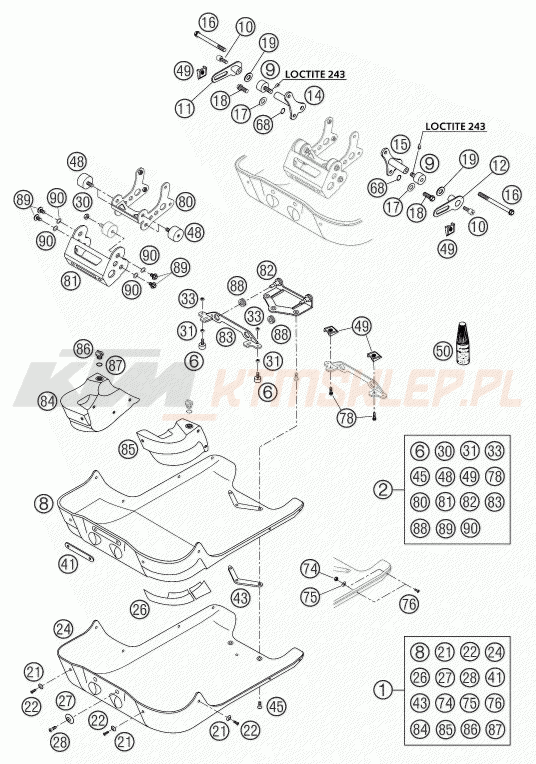 Schemat "osłona silnika" do KTM 660 RALLYE FACTORY REPL.