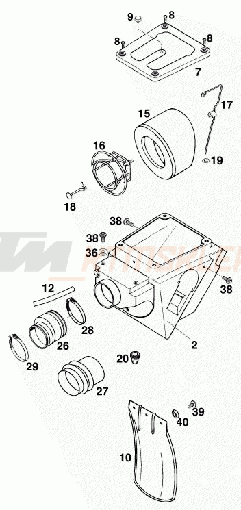 Schemat "filtr powietrza" do KTM 540 SXC