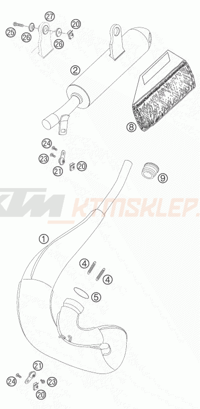 Schemat "układ wydechowy" do KTM 50 SX PRO JUNIOR LC