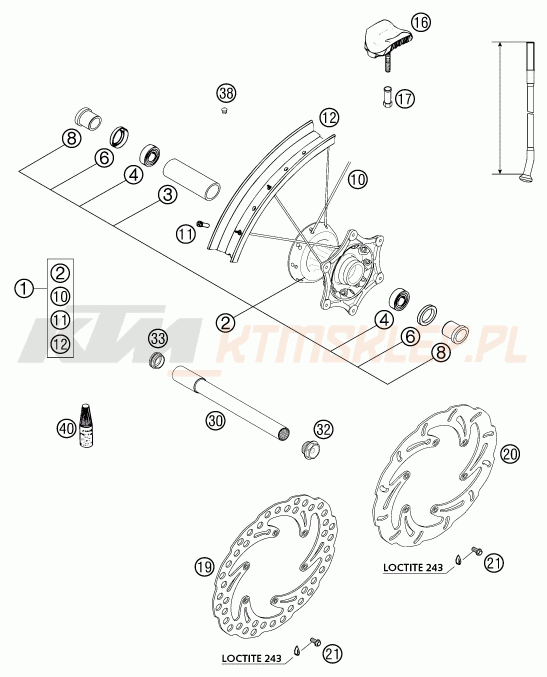 Schemat "koło przód" do KTM 450 SXS RACING