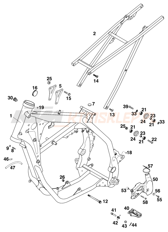Schemat "rama" do KTM 125 SX