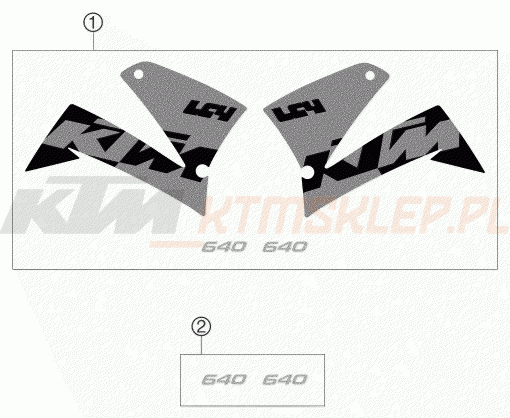Schemat "naklejki" do KTM 640 LC4 SUPERMOTO PRESTIGE