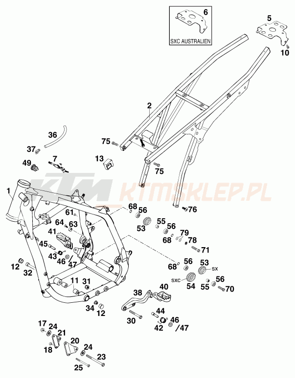 Schemat "rama" do KTM 540 SXC 20kW
