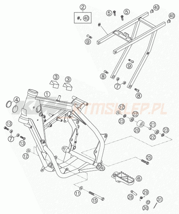 Schemat "rama" do KTM 65 SX