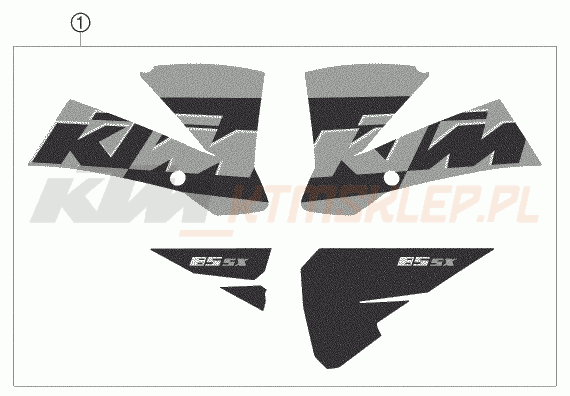 Schemat "naklejki" do KTM 85 SX 17/14