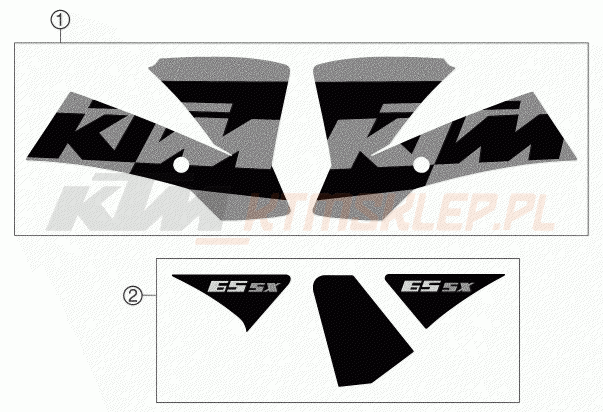 Schemat "naklejki" do KTM 65 SX