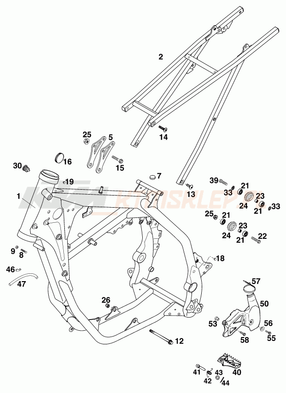 Schemat "rama" do KTM 250 EXC