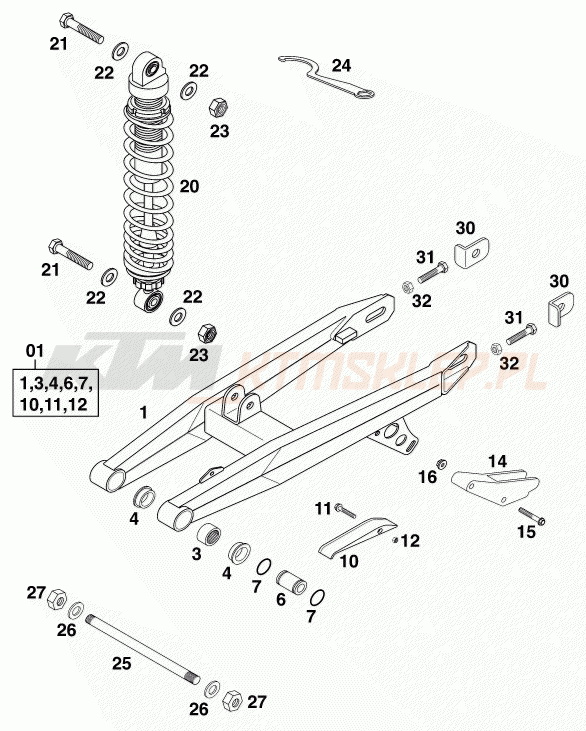 Schemat "wahacz" do KTM 60 SX