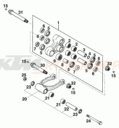 Schemat "PRO LEVER LINKING" do KTM 300 E-GS WP