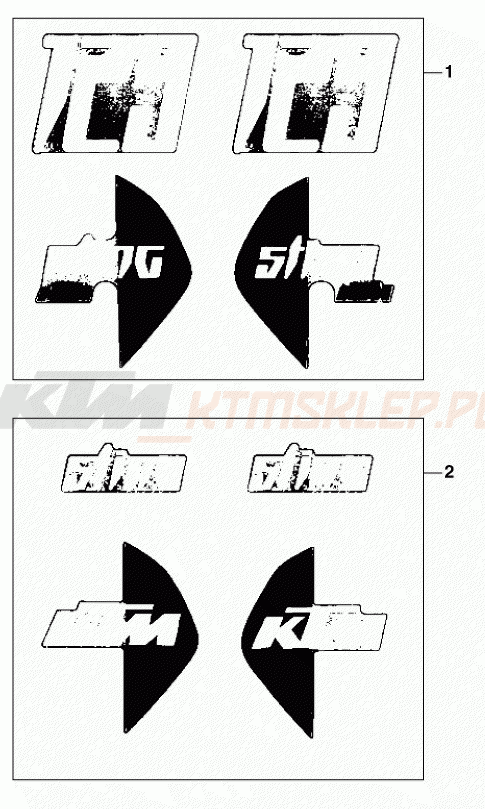 Schemat "naklejki" do KTM 125 STING/100