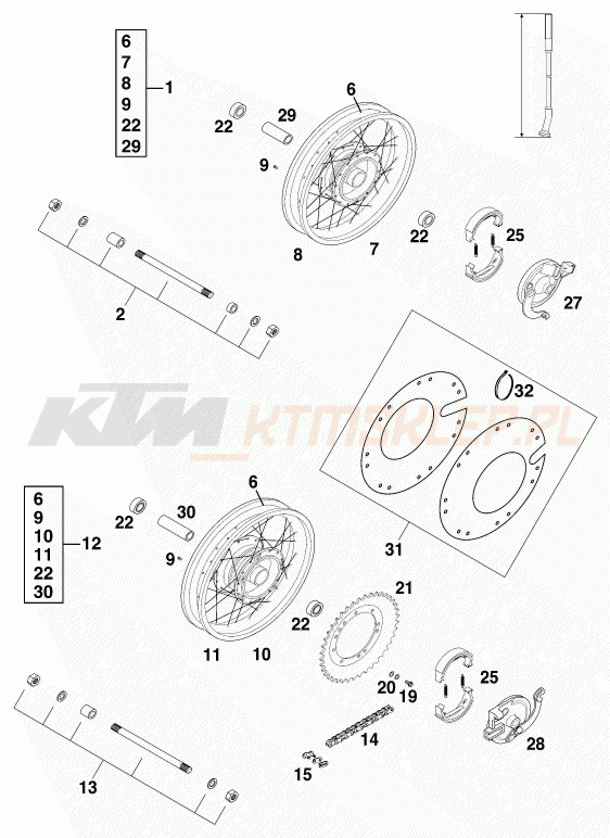 Schemat "koło przód" do KTM 50 SX JUNIOR