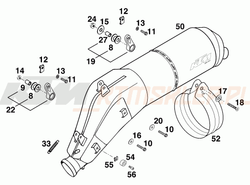 Schemat "MAIN SILENCER" do KTM 620 EGS 37KW 20LT ROT