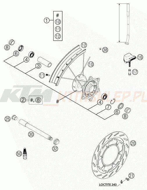 Schemat "koło przód" do KTM 640 LC4 ENDURO 12L
