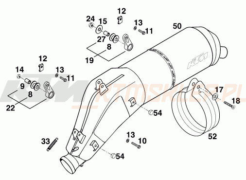 Schemat "MAIN SILENCER" do KTM 620 DUKE 37KW
