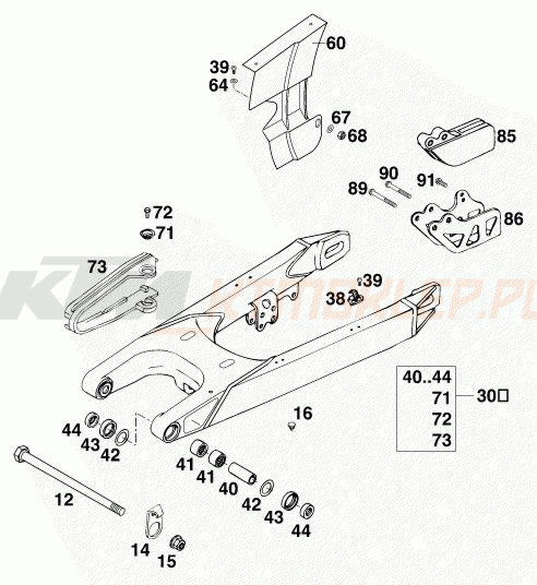 Schemat "wahacz" do KTM 400 SXC