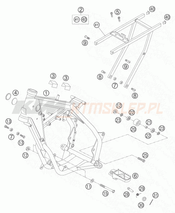 Schemat "rama" do KTM 65 SX