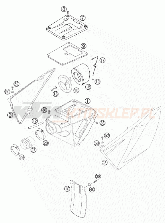 Schemat "filtr powietrza" do KTM 660 SMC