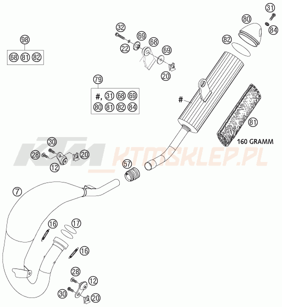 Schemat "układ wydechowy" do KTM 85 SX