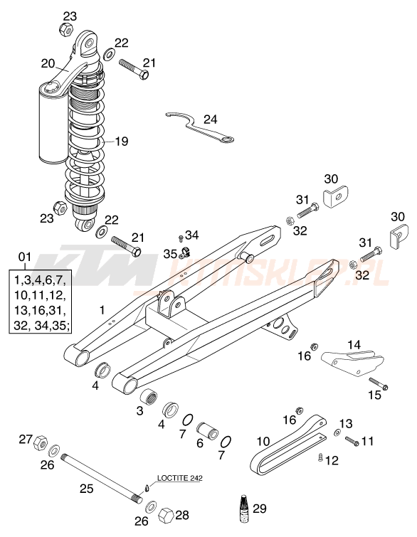Schemat "wahacz" do KTM 60 SX