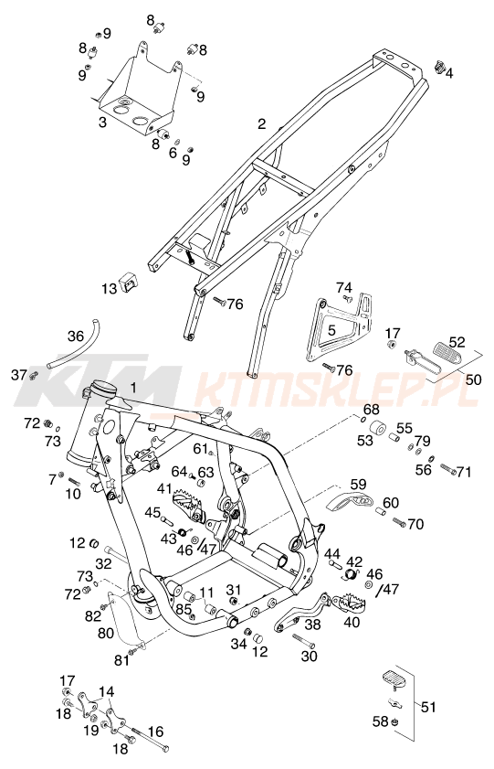 Schemat "rama" do KTM 400 LC4-E